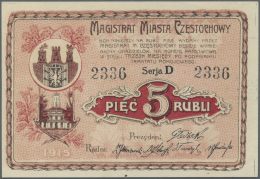 Poland / Polen: 5 Rubli 1915 K.19.19.1, Magistrat Miasta Czestochowy In Condition: UNC. - Pologne