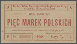 Poland / Polen: Regional Issue Note For Glinik Maryam Polski, 5 Mark 1920, Unused In Condition: AUNC. - Pologne