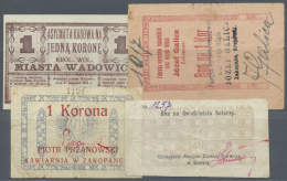 Poland / Polen: Set Of 4 Regional Note Issues Containing Zakopane 1 Korona ND (F), Zakopane "Jozef Galica" 1 Korona ND ( - Pologne