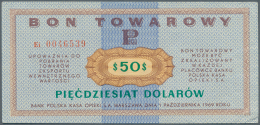 Poland / Polen: Bon Towarowy 50 Dolarow 1969, P.FX32, Edge Bend At Lower Right, Creases In The Paper And Very Soft Verti - Pologne