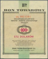 Poland / Polen: Bon Towarowy 100 Dollars 1960, P.FX20 In Nice Used Condition With Minor Stains, Several Folds And Tiny T - Polonia