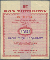 Poland / Polen: Bon Towarowy 50 Dollars 1960, P.FX19, Several Folds And Tiny Tears At Left And Right Border. Condition: - Pologne
