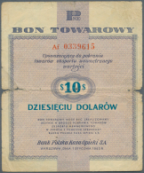Poland / Polen: Bon Towarowy 10 Dollars 1960, P.FX7 In Well Worn Condition With Several Tears At Left And Right Border, - Polonia