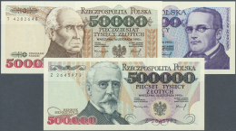 Poland / Polen: Set Of 3 Notes Containing 50.000, 100.000 And 500.000 1993 P. 159-161 In Condition: UNC. (3 Pcs) - Pologne