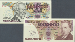 Poland / Polen: Set Of 2 Notes Containinig 1 And 2 Million Zlotych 1992 And 1991 P. 157a, 158b In Condition: UNC. (2 Pcs - Pologne