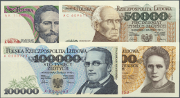 Poland / Polen: Set Of 13 Notes Containing 50 To 100.000 Zlotych ND(1974-90) P. 142-154, All In Condition: UNC. (13 Pcs) - Polonia