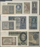 Poland / Polen: Set Of 29 Notes Containing 1 Zl. 1940 P. 91 (XF), 2 Zl. 1940 P. 92 (XF), 5 Zl. 1940 P. 93 (F), 3x 10 Zl. - Polonia