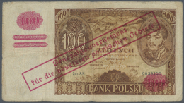 Poland / Polen: Set Of 2 Notes With Forged Provisional Overprint On 100 Zl. 1932 & 1934, Both Used With Folds And Cr - Pologne