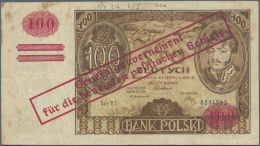 Poland / Polen: 100 Zlotych 1932 Ovpt. "Generalgouvernement Für Die Besetzten Polnischen Gebiete" P. 89 Used With F - Polonia
