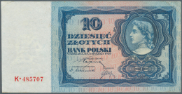 Poland / Polen: 10 Zlotych 1928, P.67, Soft Vertical Fold At Center, Edge Bend At Upper Left And Right, Tiny Brownish St - Polonia