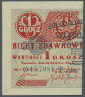 Poland / Polen: Provisional "Cut In Half" Bilet Zdawkowy (Utility Note) Issue 1 Grosz 1924 P. 42a In Condition: XF+ To A - Polonia