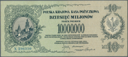 Poland / Polen: 10.000.000 Marek Polskich 1923, P.39, Very Soft Vertical Fold At Center, Some Minor Creases At Left Bord - Polonia