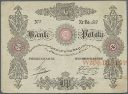 Poland / Polen: 50 Zlotych 1830 Front And Back Proof On Cardboard In Very Nice Condition With Some Stains And Folds. Ext - Pologne