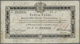 Poland / Polen: 1 Talar 1810, P.A12, Stained Paper With Several Folds And Tiny Tears And Holes At Center. Condition: F - Polonia