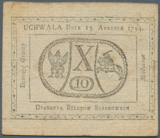 Poland / Polen: 10 Groszy 1794, P.A9 In Used Condition With Several Folds And Stains. Condition: F - Polonia