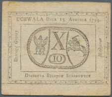 Poland / Polen: 10 Groszy 1794, P.A9 In Used Condition With Several Folds And Stains. Condition: F - Poland