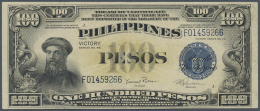 Philippines / Philippinen: Treasury Of The Philippines 100 Pesos Series 66 (1944) With Overprint "Victory" On Back, Sign - Filippine