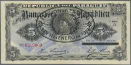Paraguay: 5 Pesos 1907 With Provisional Overstamp "Emision Del Estado 11 De Enero De 1912", P. 127, Light Dint At Lower - Paraguay