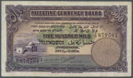 Palestine / Palästina:  Palestine Currency Board 500 Mils April 20th 1939, P.6c, Still Nice Shape With Folds And Li - Altri – Asia