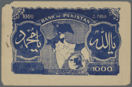 Pakistan: Unlisted 1000 Rupees "Bank Of Pakistan" Issue With India/Bangladesh Map, Probably Contemporary Propaganda Mone - Pakistan