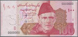 Pakistan: 100 Rupees ND Specimen P. 48as With Specimen Perforation, Zero Serial Numbers, In Condition: UNC. - Pakistan