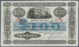 Northern Ireland / Nordirland: 100 Pounds 1943 P. 320, Ulster Bank Limited, Rare High Denomination Note, Very Crisp Pape - Other & Unclassified