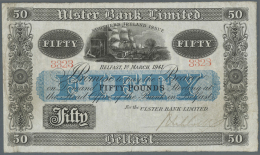 Northern Ireland / Nordirland: 50 Pounds 1941 P. 319, Ulster Bank Limited, Used With Folds And Light Staining At Left Bo - Altri & Non Classificati