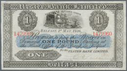 Northern Ireland / Nordirland: 1 Pound 1936 P. 312a, Ulster Bank Limited, Strong Paper But Pressed, No Holes Or Tears, N - Autres & Non Classés