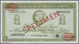 Northern Ireland / Nordirland: 1 Pound 1965 Specimen P. 243s, Provincial Bank Of Ireland Limited, In Condition: UNC. - Other & Unclassified