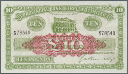 Northern Ireland / Nordirland: 10 Pounds 1944 P. 237a, Provincial Bank Of Ireland Limited, Light Center Fold, Pressed, N - Altri & Non Classificati