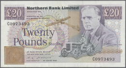 Northern Ireland / Nordirland: 20 Pounds 1988 P. 195a, Northern Bank Limted, Lightly Used, Light Vertical Folds But No H - Autres & Non Classés