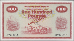 Northern Ireland / Nordirland: 100 Pounds 1980 Specimen P. 192s, Northern Bank Limited, Only A Very Light Corner Dint At - Autres & Non Classés