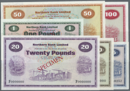 Northern Ireland / Nordirland: Set Of 6 SPECIMEN Notes Northern Bank Limited Containing 1 Pound 1978 P. 187s, Regular Se - Other & Unclassified