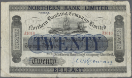 Northern Ireland / Nordirland: 20 Pounds 1921 P. 174, Northern Bank Limited, Used With Folds And Creases, Some Staining - Other & Unclassified