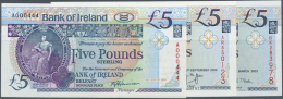 Northern Ireland / Nordirland: Set Of 3 Notes 5 Pounds 1990, 200 And 2003 P. 70a, 74c, 79a, All In Condition: UNC. (3 Pc - Autres & Non Classés