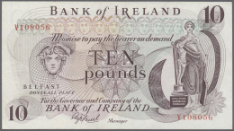 Northern Ireland / Nordirland: 10 Pounds ND(1977) P. 63b, Bank Of Ireland, Light Folds In Paper, No Holes Or Tears, Cond - Autres & Non Classés