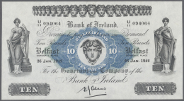 Northern Ireland / Nordirland: 10 Pounds 1942 P. 53b, Bank Of Ireland, Only Light Folds In Paper But Pressed, Still Cris - Altri & Non Classificati