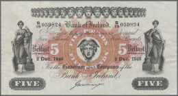 Northern Ireland / Nordirland: 5 Pounds 1940 P. 52b, Bank Of Ireland, Light Center Fold And Creases In Paper, Strongness - Autres & Non Classés