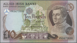 Northern Ireland / Nordirland: 10 Pounds 1988 P. 7a, Allied Irish Banks, Circulated Wiht Light Folds, A Few Pinholes At - Autres & Non Classés