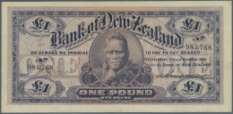 New Zealand / Neuseeland: 1 Pound October 1st 1924, P.S233, Very Nice Looking Note With Several Vertical Folds And A Few - Nuova Zelanda