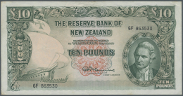 New Zealand / Neuseeland: 10 Pounds ND P. 161c, Folds And Creases In Paper But No Holes Or Tears, Still Crispness In Pap - New Zealand