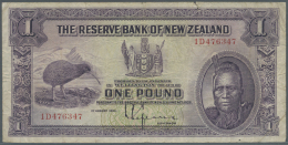 New Zealand / Neuseeland: 1 Pound ND P. 155, Used With Folds And Creases, A Split At Upper Right Together With A 4mm Tea - Nuova Zelanda