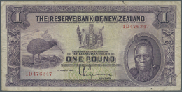 New Zealand / Neuseeland: 1 Pound ND P. 155, Used With Folds And Creases, A Split At Upper Right Together With A 4mm Tea - Nouvelle-Zélande