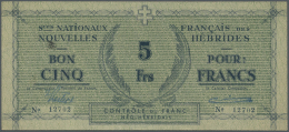 New Hebrides / Neue Hebriden: 5 Francs 1943 Emergency Issue Services Nationaux Français Des Nouvelles Hébr - Nuove Ebridi