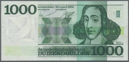 Netherlands / Niederlande: 1000 Gulden 1972 P. 94, Used With Light Vertical And Horizontal Folds, But No Holes Or Tears, - Other & Unclassified