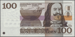 Netherlands / Niederlande: 100 Gulden 1970 P. 93a, Very Light Center And Vertical Fold, Otherwise Original Condition: XF - Other & Unclassified