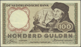 Netherlands / Niederlande: 100 Gulden 1953 P. 88, Center Fold, Vertical Fold, Normal Handling In Paper But No Holes Or T - Altri & Non Classificati