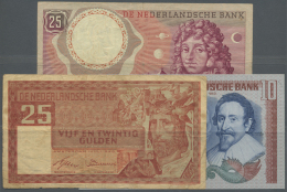 Netherlands / Niederlande: Set Of 3 Notes Containing 25 Gulden 1949 P. 84 (F-), 10 Gulden 1953 P. 85 (XF-) And 25 Gulden - Altri & Non Classificati