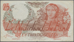 Netherlands / Niederlande: 25 Gulden 1947 P. 81, Stronger Center Fold (visible On Back Only), Creases In Paper But No Ho - Other & Unclassified