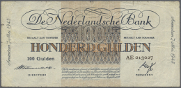 Netherlands / Niederlande: 100 Gulden 1945 P. 79, 3 Vertical And One Horizontal Fold, Some Creases In Paper, Tiny Border - Altri & Non Classificati